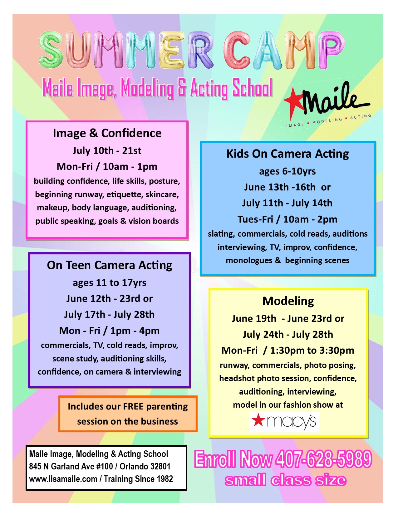 Maile School Orlando, FL Acting & Modeling Classes